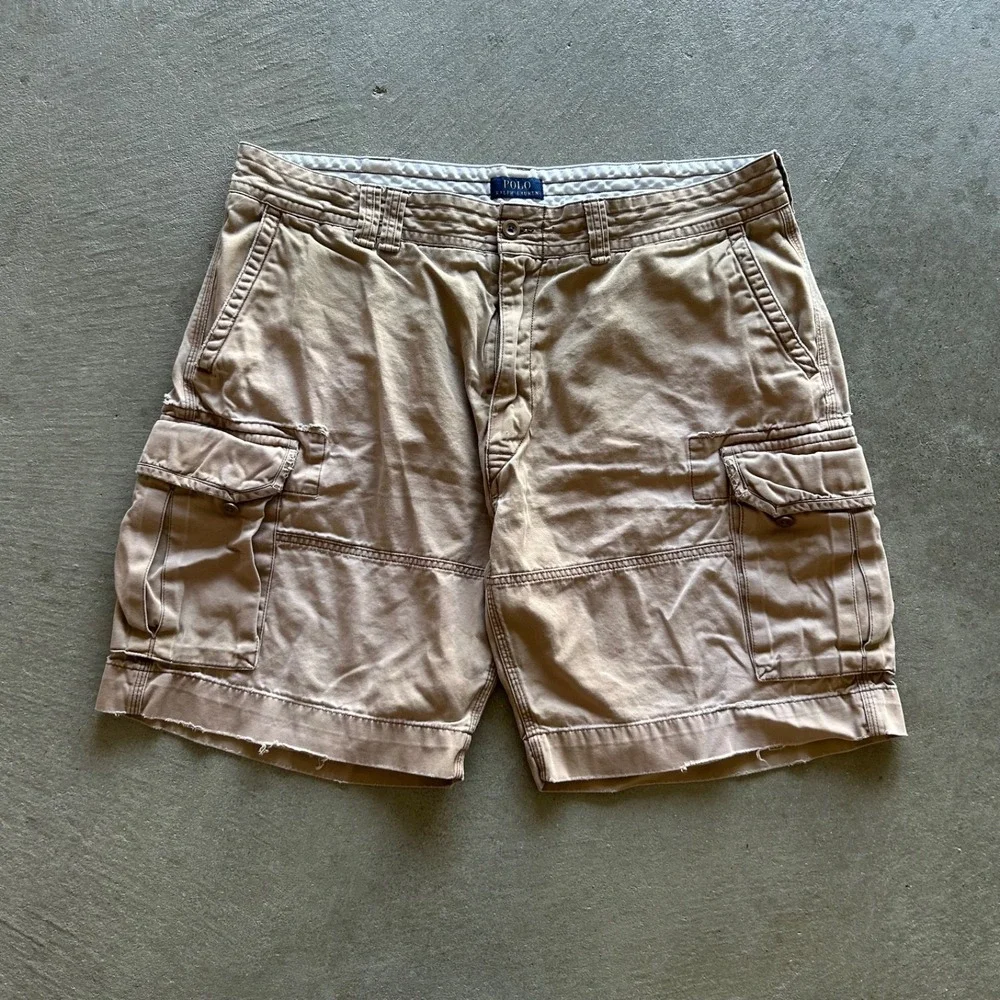 Polo Ralph Lauren Cargo‎ Shorts Size 42 Tan Utility Cotton 9.5